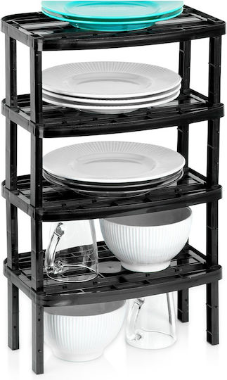 Vilde Suport De Masă Din Plastic 31x22x14.5cm 4 Bucăți Negru