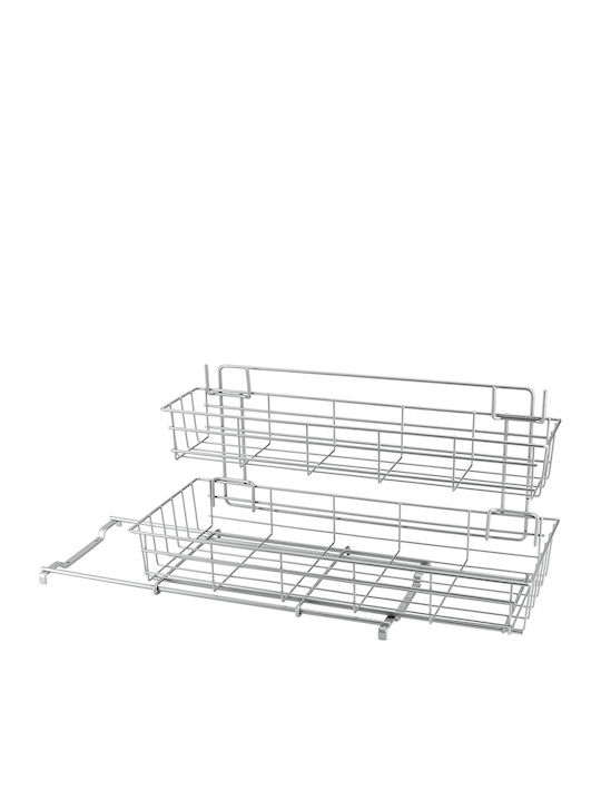 Metaltex Ραφιέρα Ντουλαπιού Limpio Μεταλλική 50x20x28εκ. Ασημί