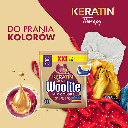 Woolite Mix Colors Waschmittel für Wolle & Farbige Kleidung (33 Kapseln)