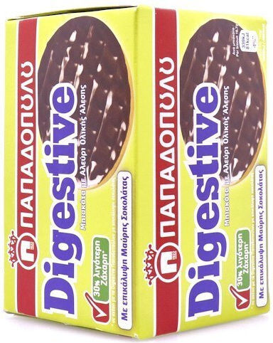 Papadopoulou Kekse Digestive Mit Topping Zartbitterschokolade 1Stück 200gr