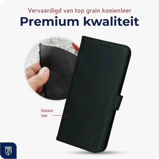 Husă OnePlus Nord 6 Rosso Deluxe din piele portofel negru 8719246588822