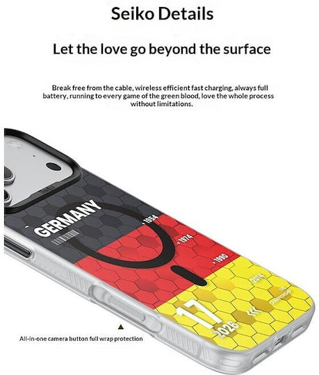 Benks D3 Football Theme Magsafe Σκληρή Θήκη Σιλικόνης Double Crown Gaul Apple Iphone 17 Pro Max
