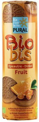 Pural Organic Biscuits Bio Bis With Filling Orange & Sea buckthorn Vegan 1pcs 300gr
