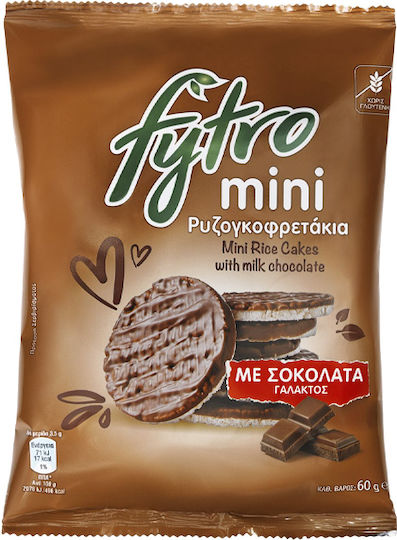 Fytro Reiswaffeln mit Milchschokolade mit Geschmack Schokolade Glutenfrei 60gr