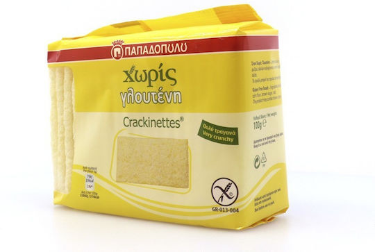 Παπαδοπούλου Crackers Crackinettes Χωρίς Γλουτένη 100gr