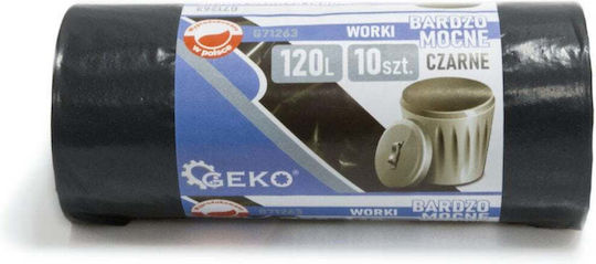 Geko Trash Bags Capacity 120lt 10x105cm 10pcs Black