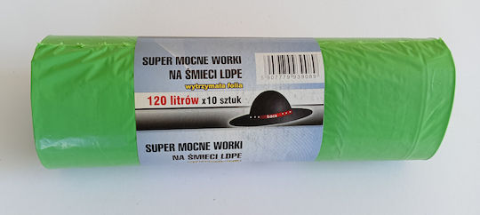 Trash Bags Capacity 120lt 70x110cm 10pcs Green