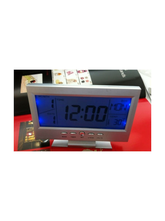 Масов Часовник Дигитален LED Пластмасов Сребрист 1025