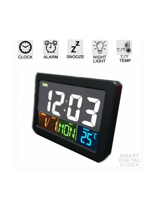 Масов Дигитален Часовник LED с Будилник Многоцветен 9399