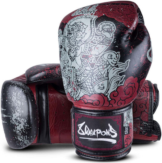 8 Weapons Boxing Gloves Leather Competition Black