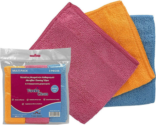 Victoria Home Cleaning Cloths with Microfibers General Use Multicolour 34x34cm Set=3 Pieces