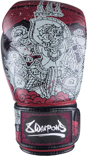 8 Weapons Boxing Gloves Leather Competition Black