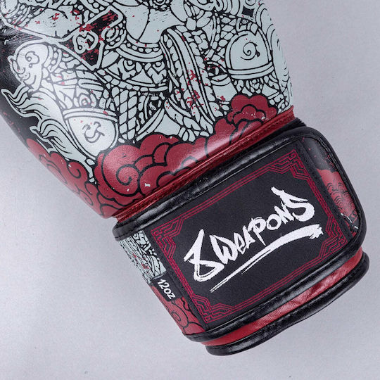8 Weapons Boxing Gloves Leather Competition Black
