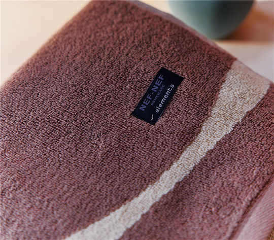 Nef-Nef Homeware Badehandtuch Viper 70x140εκ. Brown Gewicht 550gr/m²