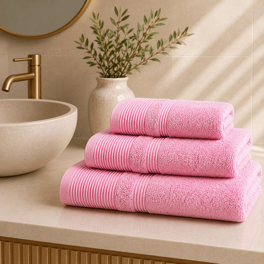 Astron Italy Πετσέτα Χεριών 30x50εκ. Pink Βάρους 600gr/m²