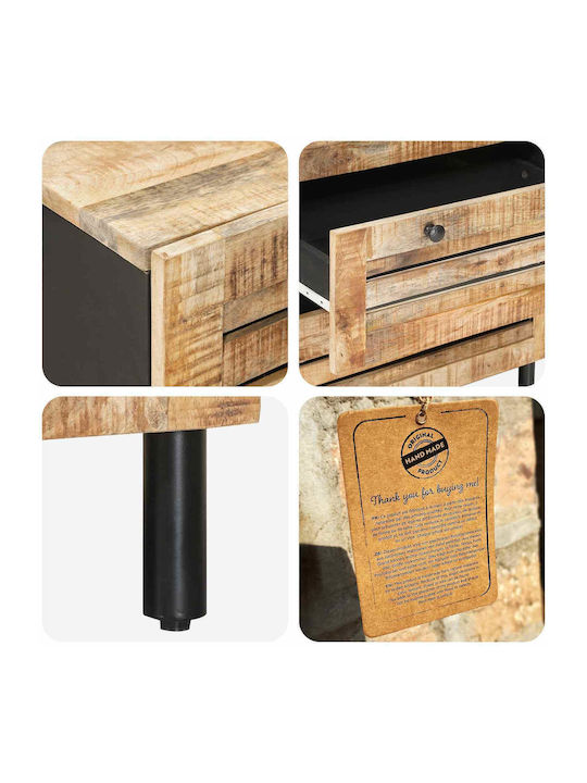 Chest of Drawers from Solid Wood Multicolour 120x33x75cm