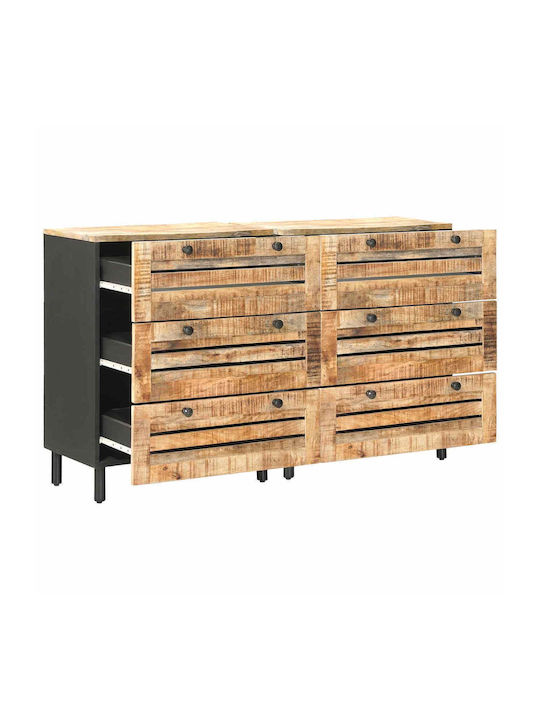 Chest of Drawers from Solid Wood Multicolour 120x33x75cm