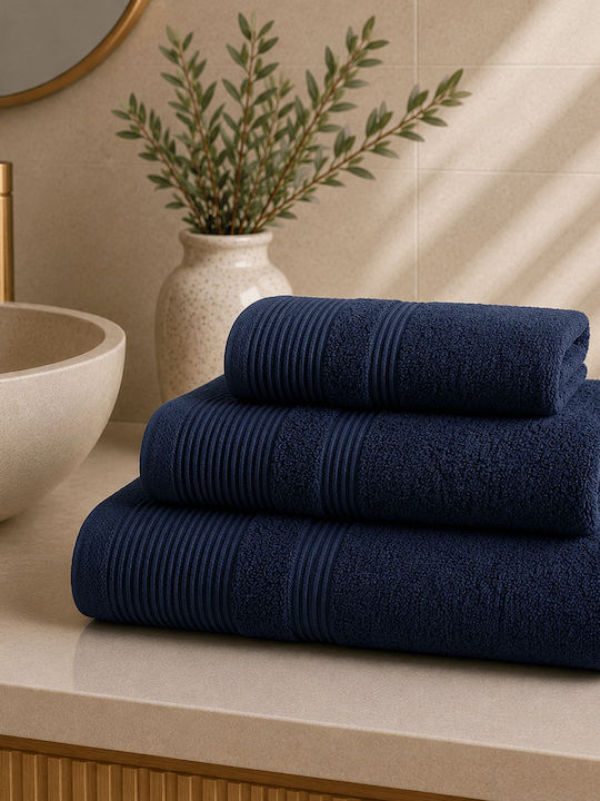 Astron Italy Πετσέτα Προσώπου 50x90εκ. Navy Blue Βάρους 550gr/m²