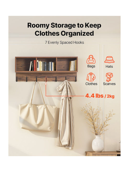 Hallway Furniture with Hanger & Wardrobe Rustic Brown 80x30x48cm