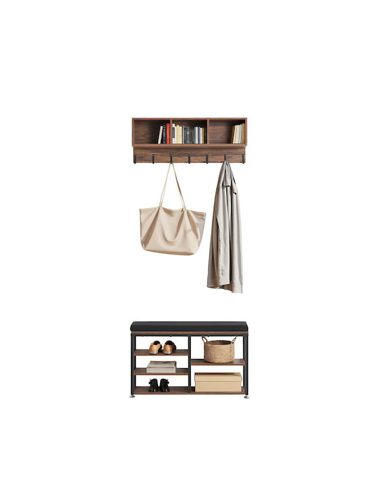 Hallway Furniture with Hanger & Wardrobe Rustic Brown 80x30x48cm