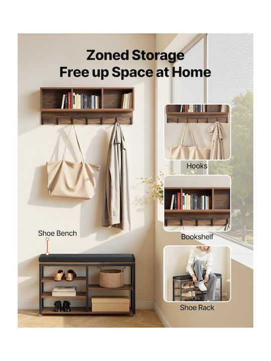 Hallway Furniture with Hanger & Wardrobe Rustic Brown 80x30x48cm
