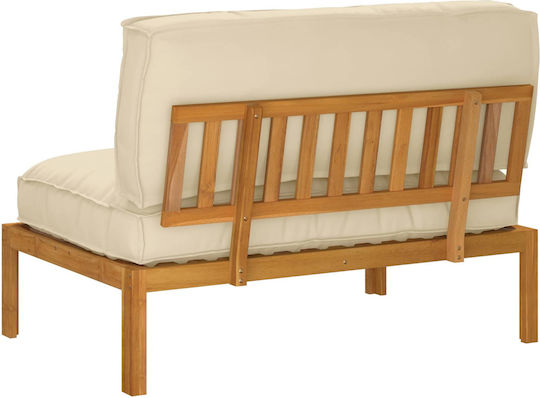 Scaun De Exterior Din Lemn Bej Cu Pernă 120x92x69cm
