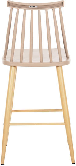 Hocker Bar aus Polypropylen Cappuccino 2Stück 45.5x46x97cm