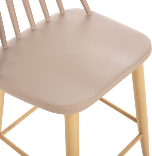 Hocker Bar aus Polypropylen Cappuccino 2Stück 45.5x46x97cm