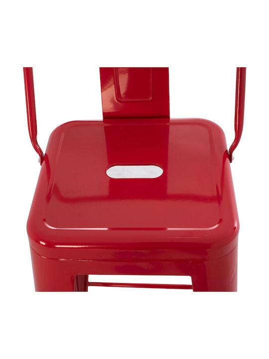 Hocker Bar mit Rückenlehne Metall Red 42x42x100cm