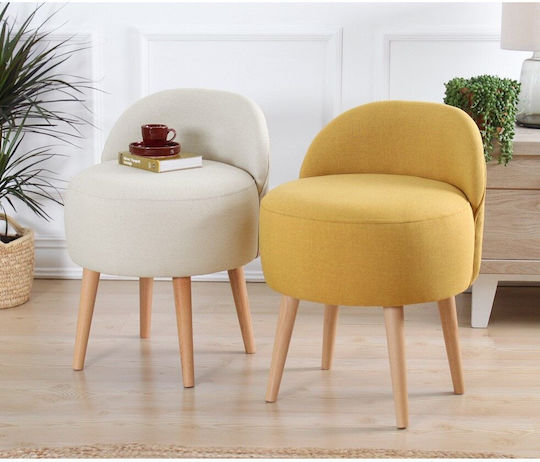 Scaune Camera de zi Tapițat cu Țesătură Corvile Cream-natural 46x46x64buc