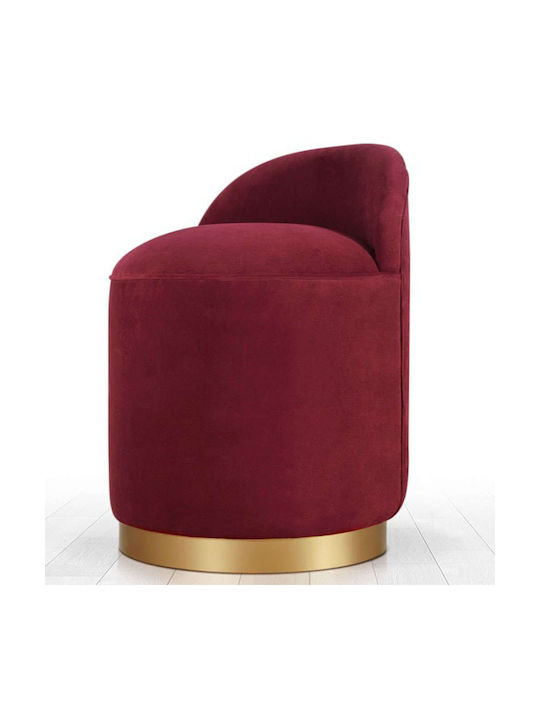 Hocker Für das Wohnzimmer Gepolstert mit Samt Dover Bordo-gold
