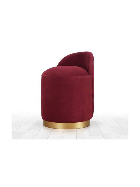 Hocker Für das Wohnzimmer Gepolstert mit Samt Dover Bordo-gold