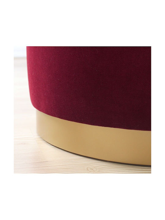 Hocker Für das Wohnzimmer Gepolstert mit Samt Dover Bordo-gold