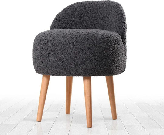 Rufmee Bouclé Hocker 209flf1153 48x42x47cm Dunkelgrau-natur