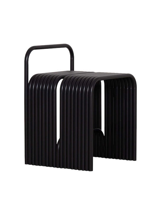 Hocker Für Das Wohnzimmer Metallisch Schwarz 40x38x55cm