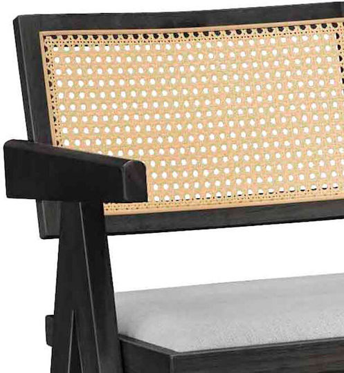 Σκαμπό Μπαρ με Πλάτη Ξύλινο Winslow Μαύρο 2τμχ 51.5x53.6x22εκ.