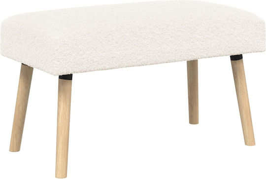 Stoff-Tabouret Gepolstert Mit Stoff Creme 80x40x46cm