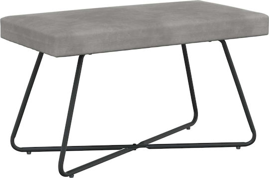Bench Stool Upholstered with Velvet Light Grey 80x40x45cm