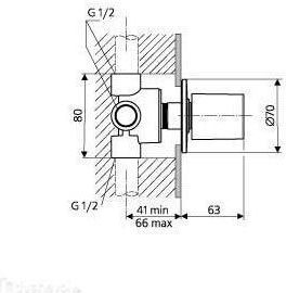 Ideal Standard Смесител Батерия Вградена за Душ 3 Изхода Сребриста