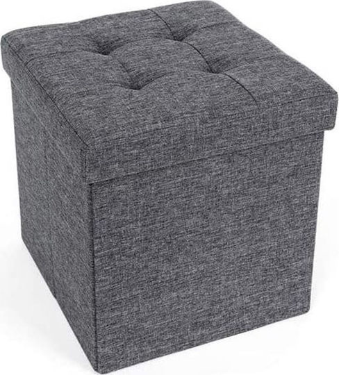 Stool For Living Room With Storage Space Gray 38x38x38cm Stool For Living Room With Storage Space Gray 38x38x38cm