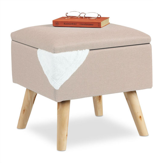 Relaxdays Hocker Für Das Wohnzimmer Mit Stauraum Beige 40x40x40cm Relaxdays Hocker Für Das Wohnzimmer Mit Stauraum Beige 40x40x40cm