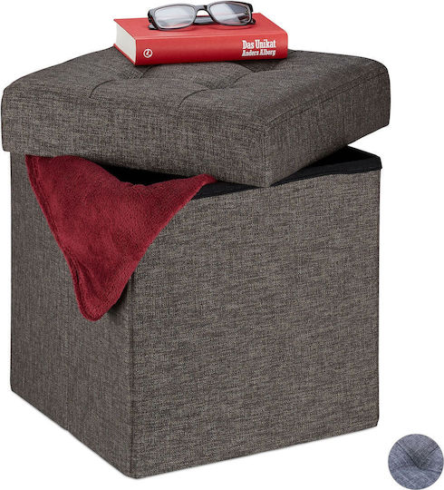 Taburet Camera De Zi Pliabil Cu Spațiu De Depozitare Maro 41x38x38cm