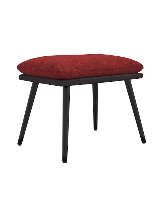 Stool Footstool Upholstered with Fabric Burgundy 45x29.5x39cm