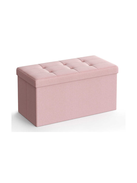 Stool For Living Room With Storage Space Wooden Pink 76x38x38cm