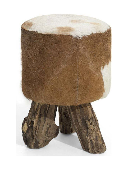 Stool For Living Room Leather Brown 30x30x42cm