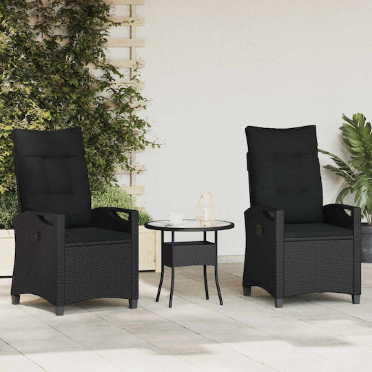 Gartenstühle Schwarz 2Stücke 56x64x94cm Gartenstühle Schwarz 2Stücke 56x64x94cm