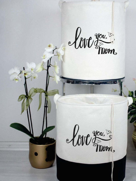 SteweHome Fabric White Storage Basket 36x40cm