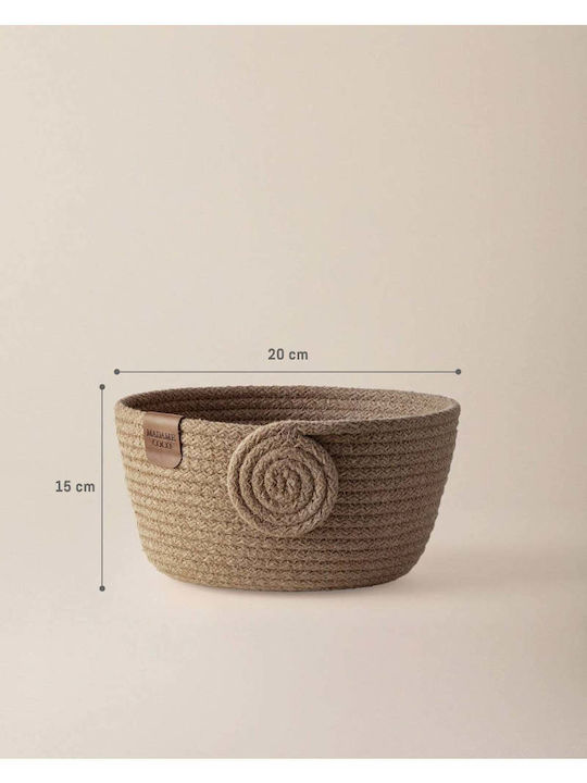 SteweHome Fabric Beige Storage Basket 20x15cm