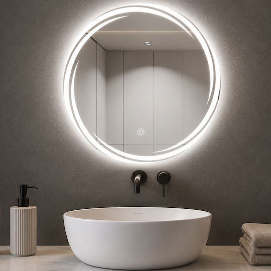 Shally Dogan 02002374 Wandspiegel Beiges & LED Beleuchtung Durchmesser 70cm Shally Dogan 02002374 Wandspiegel Beiges & LED Beleuchtung Durchmesser 70cm