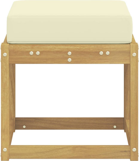 Wooden Outdoor Chair White with Cushion 43x43x45cm